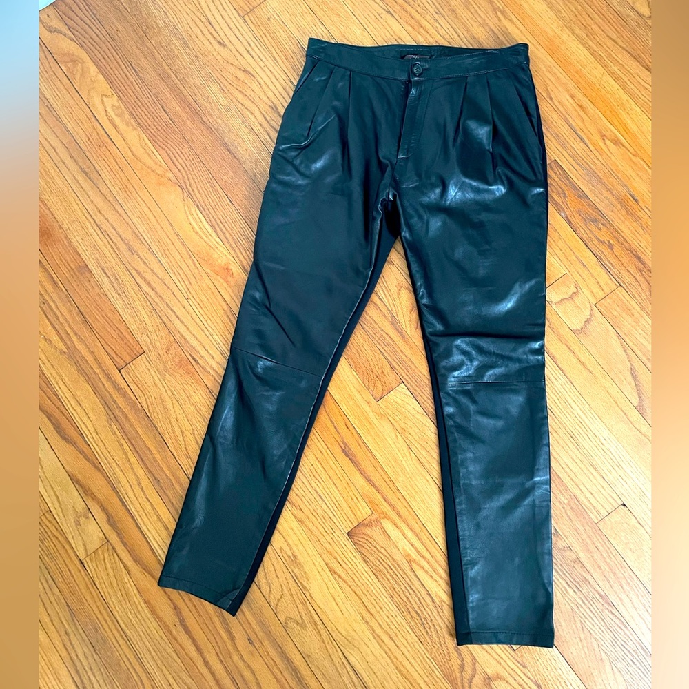 Dzojchen Buttery leather pants with ponte fabric. Size 27